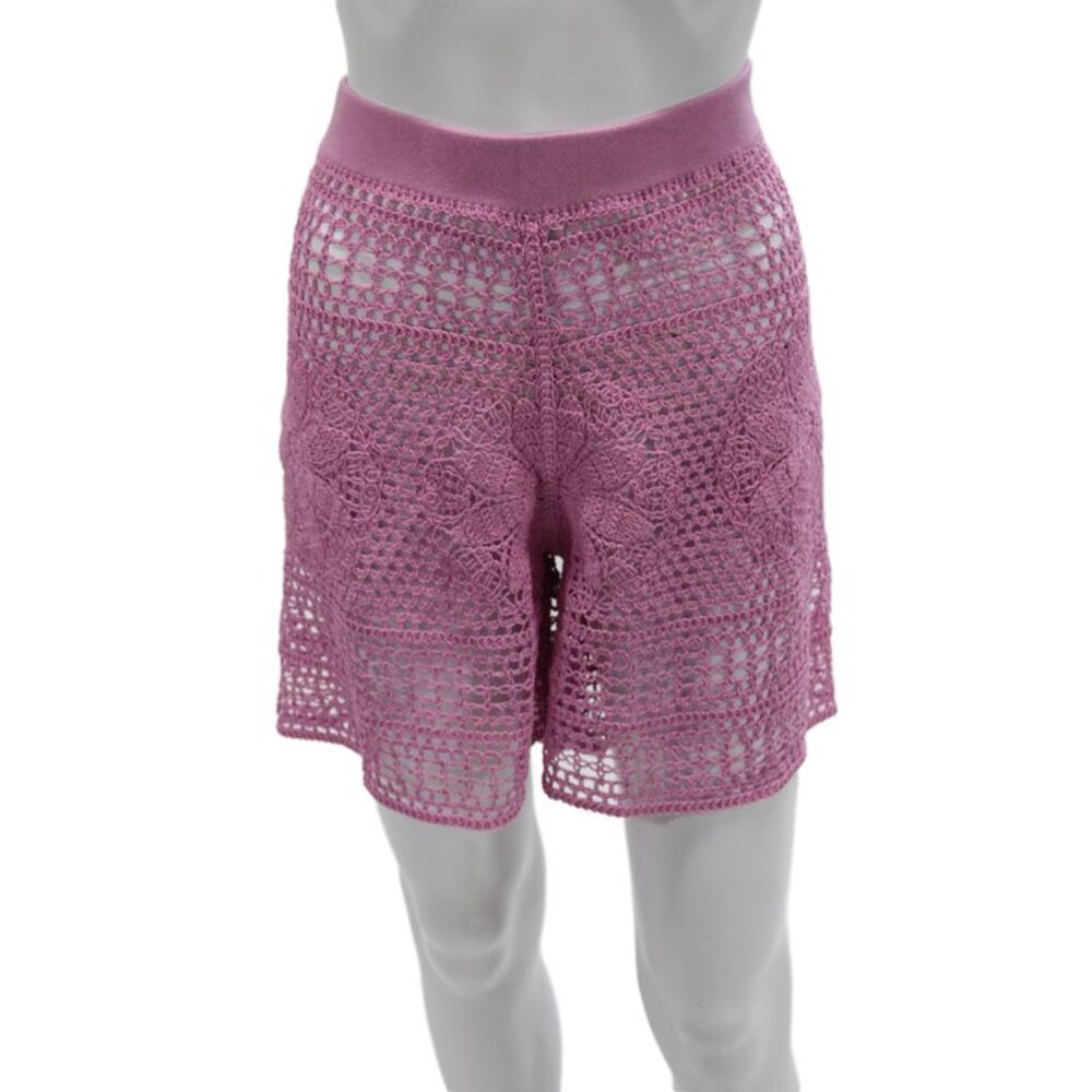 MNG Womens Bermuda Floral Shorts Pink Size L